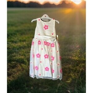 NWT Tip Top Little Girls Dress White With Pink Flowers Special Occasion Size 6